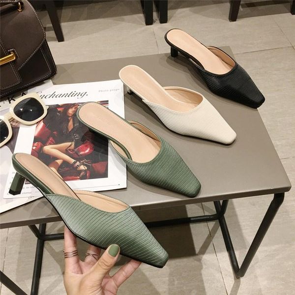 slippers summer women slip on mules square toe high heels sandals causal outside woman female slides ladies shoes, Black
slippers summer women slip on mules square toe high heels sandals causal outside woman female slides ladies shoes, Black