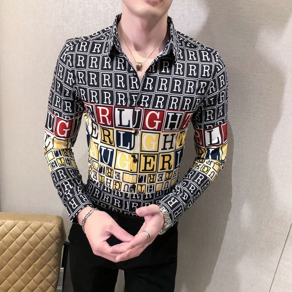 skinny luxury long-sleeve night club social of high-quality men crocheted print shirt, White;black
skinny luxury long-sleeve night club social of high-quality men crocheted print shirt, White;black