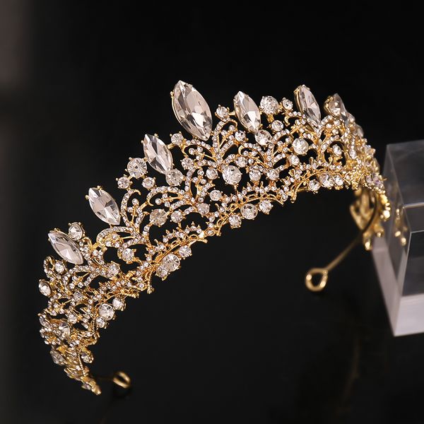 glod luxury wedding crown for bride rhinestone hair jewelry gifts tiaras crystal hair accessories women headband bridal headweardio chan con, Golden;white
glod luxury wedding crown for bride rhinestone hair jewelry gifts tiaras crystal hair accessories women headband bridal headweardio chan con, Golden;white