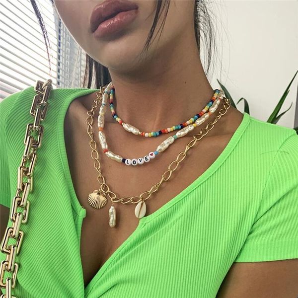chains 3 pieces of fashionable women's necklaces bohemian shell letter necklace beach accessories retro pendant, Silver
chains 3 pieces of fashionable women's necklaces bohemian shell letter necklace beach accessories retro pendant, Silver
