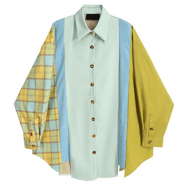 women's blouses & shirts sondr lapel long sleeve loose fit shirt fashion tide spring autumn 2021 women big size pu leather spliced blou, White
women's blouses & shirts sondr lapel long sleeve loose fit shirt fashion tide spring autumn 2021 women big size pu leather spliced blou, White