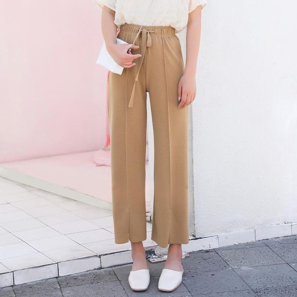 women's pants & capris 2021 sell fashion pink white black 3 colors high solid bandage sashes long elegant loose split straight, Black;white
women's pants & capris 2021 sell fashion pink white black 3 colors high solid bandage sashes long elegant loose split straight, Black;white