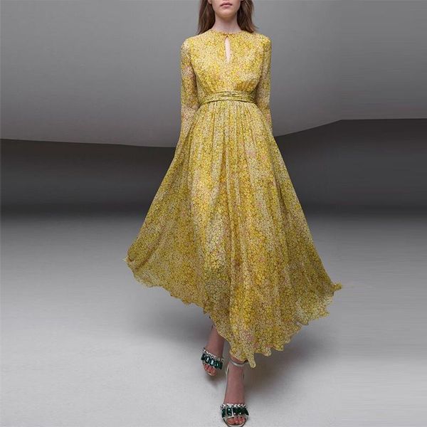 casual dresses vintage runway for women 2021 spring elegant long sleeve yellow floral printed chiffon maxi dress female, Black;gray
casual dresses vintage runway for women 2021 spring elegant long sleeve yellow floral printed chiffon maxi dress female, Black;gray