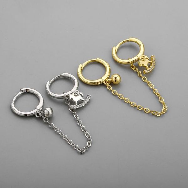 hoop & huggie hkmmh 925 sterling silver horse ball zircon chain earring female fashion golden retro hip-hop classic handmade oorbellen, Golden;silver
hoop & huggie hkmmh 925 sterling silver horse ball zircon chain earring female fashion golden retro hip-hop classic handmade oorbellen, Golden;silver