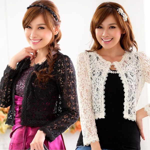 women's jackets f~3xl brand elegant hollow out crochet lace plus big size female women bolero short outerwear shawl cardigan jacket coa, Black;brown
women's jackets f~3xl brand elegant hollow out crochet lace plus big size female women bolero short outerwear shawl cardigan jacket coa, Black;brown