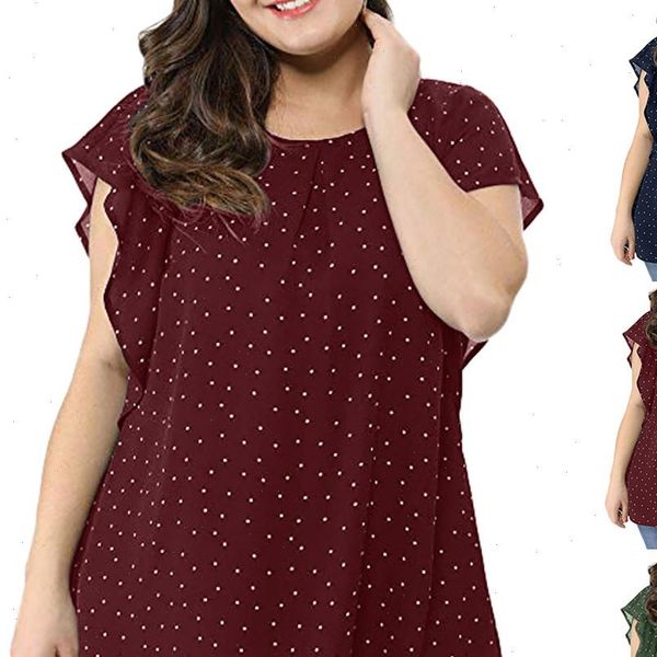 womens summer shirts plus size ruffle sleeve shirt polka dot chiffon blouse casual blusa femmes, White
womens summer shirts plus size ruffle sleeve shirt polka dot chiffon blouse casual blusa femmes, White