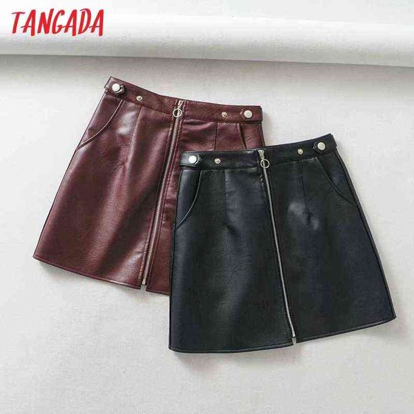 tangada autumn winter women solid faux leather skirts faldas mujer zipper female mini skirt 1y25 211120, Black
tangada autumn winter women solid faux leather skirts faldas mujer zipper female mini skirt 1y25 211120, Black