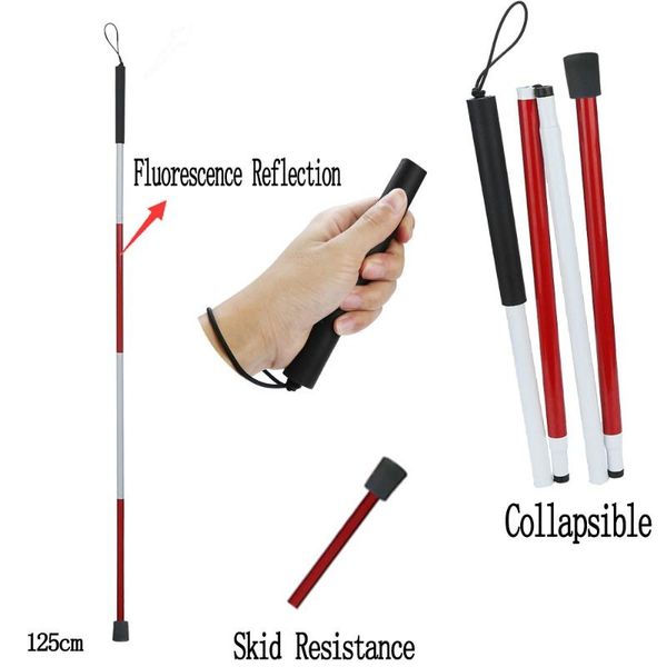 40#4 sections folding blind stick guide cane aluminum walking camping hiking outdoor senderismo trekking poles 
40#4 sections folding blind stick guide cane aluminum walking camping hiking outdoor senderismo trekking poles