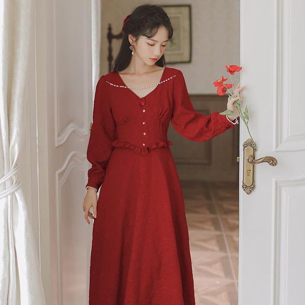casual dresses rose flower v-neck bodycon dress red retro jacquard elegant fashion vestido female ruffle beaded long sleeve fall, Black;gray
casual dresses rose flower v-neck bodycon dress red retro jacquard elegant fashion vestido female ruffle beaded long sleeve fall, Black;gray
