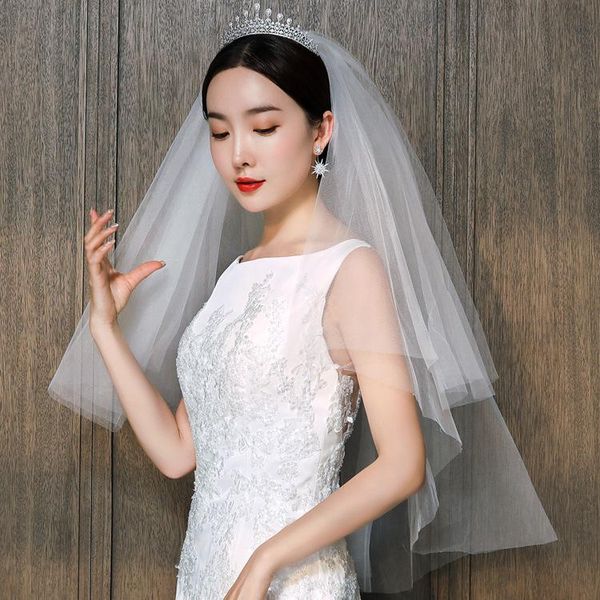 headpieces bride short veil pure headdress web celebrity brigade shoot wedding dress super fairy simple female, Silver
headpieces bride short veil pure headdress web celebrity brigade shoot wedding dress super fairy simple female, Silver
