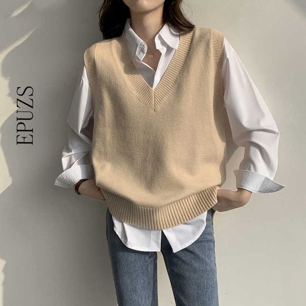 oversized knitted vest sweater women v neck sleeveless waistcoat autumn winter v neck loose chic knitted sweater 211008, Black;white
oversized knitted vest sweater women v neck sleeveless waistcoat autumn winter v neck loose chic knitted sweater 211008, Black;white