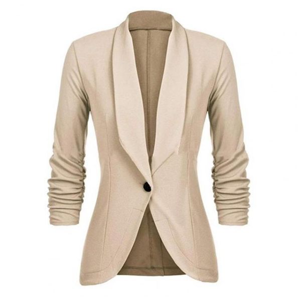 women's suits & blazers single button 3/4 sleeve women blazer autumn winter lapel open front suit jacket outerwear, White;black
women's suits & blazers single button 3/4 sleeve women blazer autumn winter lapel open front suit jacket outerwear, White;black