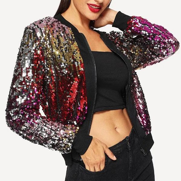 women's jackets sequins glitter night club long sleeve women coat fashion gold sliver slim autumn shining outerwear female, Black;brown
women's jackets sequins glitter night club long sleeve women coat fashion gold sliver slim autumn shining outerwear female, Black;brown