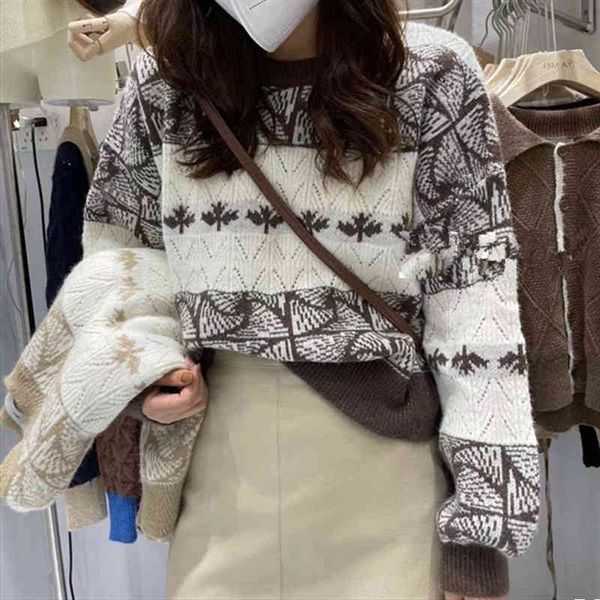 women's retro long sved sweater, round neck pullover, knitted autumn and winter, 2021, White;black
women's retro long sved sweater, round neck pullover, knitted autumn and winter, 2021, White;black