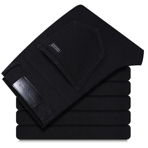 men's jeans 2021 fall brand fit stretch denim classic style youth fashion slim pure black straight casual, Blue
men's jeans 2021 fall brand fit stretch denim classic style youth fashion slim pure black straight casual, Blue