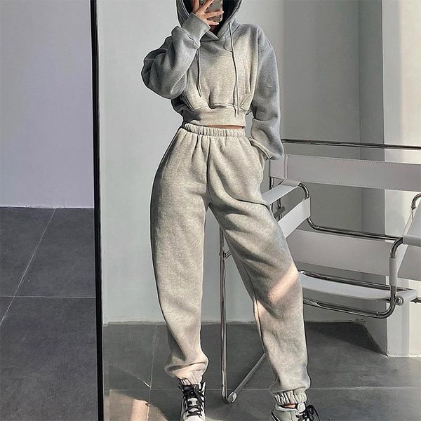 women's two piece pants tracksuit crop hoodies pieces set high waist pullover hooded joggers suit female 2021 autumn lady sportwear set, White
women's two piece pants tracksuit crop hoodies pieces set high waist pullover hooded joggers suit female 2021 autumn lady sportwear set, White