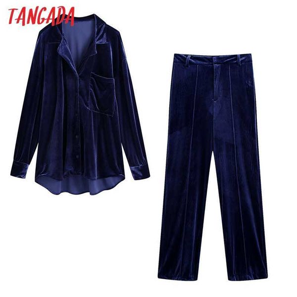tangada women's sets spring fashion velvet shirt loose pants suit 2 piece set female elegant oversized shirt pants sets be206 210609, White
tangada women's sets spring fashion velvet shirt loose pants suit 2 piece set female elegant oversized shirt pants sets be206 210609, White