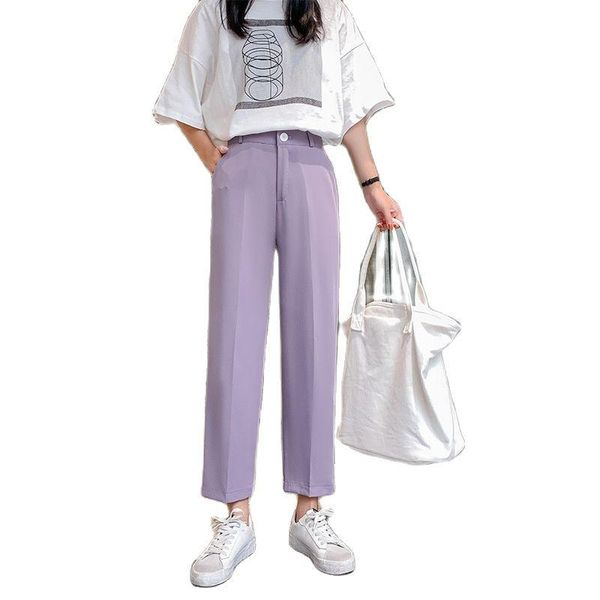 women's pants & capris purple casual women 2021 summer straight loose high waist nine-point suit, Black;white
women's pants & capris purple casual women 2021 summer straight loose high waist nine-point suit, Black;white