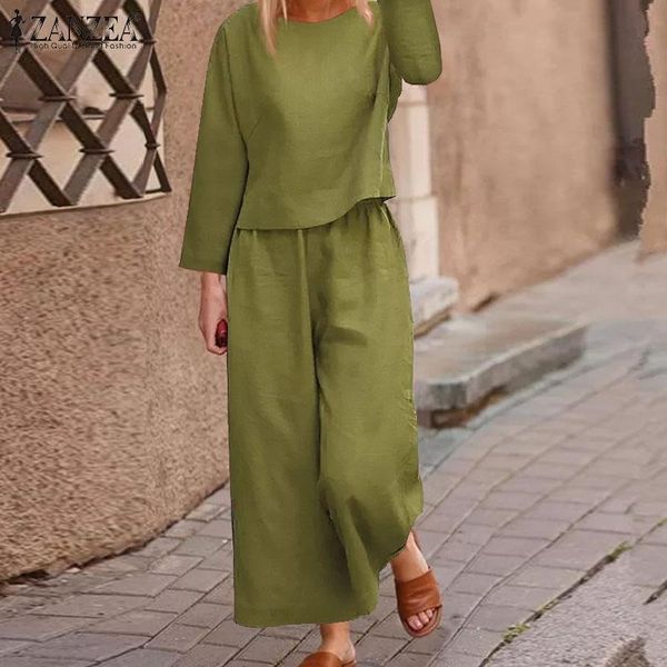 women's two piece pants zanzea autumn women solid matching sets o neck long sleeve wide leg trouser party cotton pant retro loose panta, White
women's two piece pants zanzea autumn women solid matching sets o neck long sleeve wide leg trouser party cotton pant retro loose panta, White