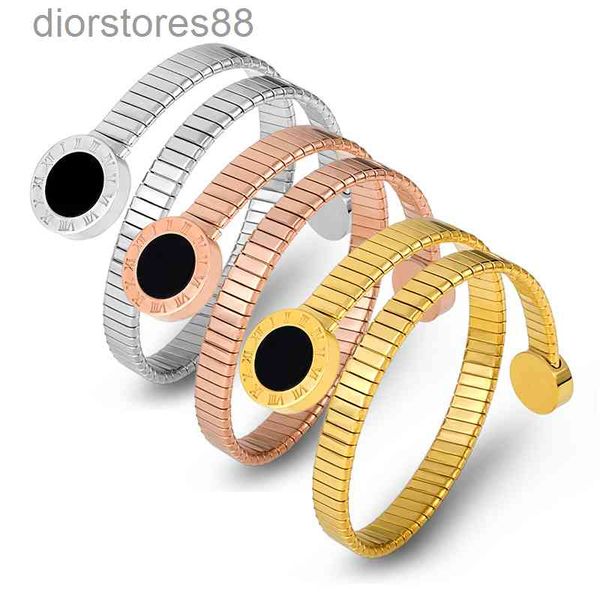 bangles bracelet titanium steel round roman digital women's snake stainless jewelry, Black
bangles bracelet titanium steel round roman digital women's snake stainless jewelry, Black