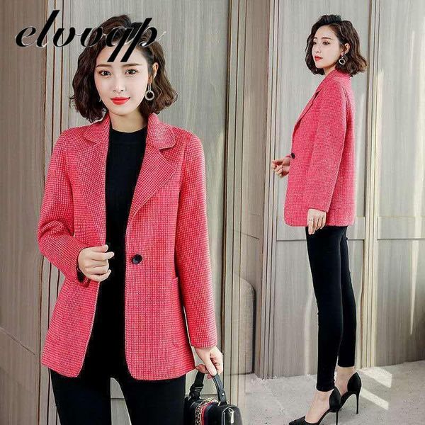 office ladies notched collar plaid women blazer single button autumn winter jacket 2021 casual pockets female woolen coat suits women's, White;black
office ladies notched collar plaid women blazer single button autumn winter jacket 2021 casual pockets female woolen coat suits women's, White;black
