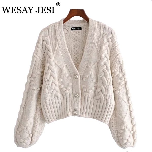 wesay jesi women's spring knitted cardigan women sweater thick loose lantern sleeve pearl button short sweet and lazy style 210918, White;black
wesay jesi women's spring knitted cardigan women sweater thick loose lantern sleeve pearl button short sweet and lazy style 210918, White;black