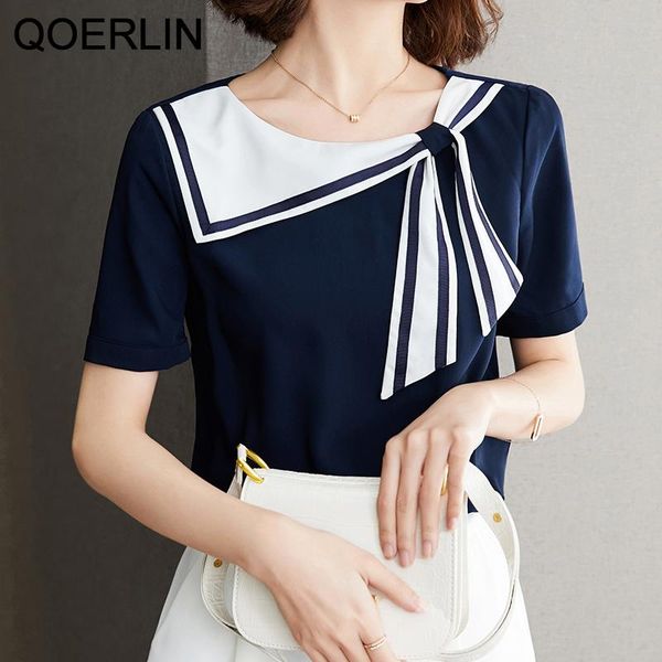 women's t-shirt qoerlin blue basic sailor collar short sleeve summer t-shirts girls fashion loose casual preppy style tee shirt women, White
women's t-shirt qoerlin blue basic sailor collar short sleeve summer t-shirts girls fashion loose casual preppy style tee shirt women, White