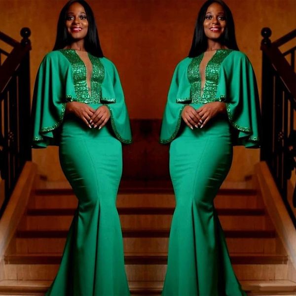 aso ebi green mermaid prom dresses 2021 bat sleeve sweep train sequined long formal evening party gowns special occasion dress a, White;black
aso ebi green mermaid prom dresses 2021 bat sleeve sweep train sequined long formal evening party gowns special occasion dress a, White;black