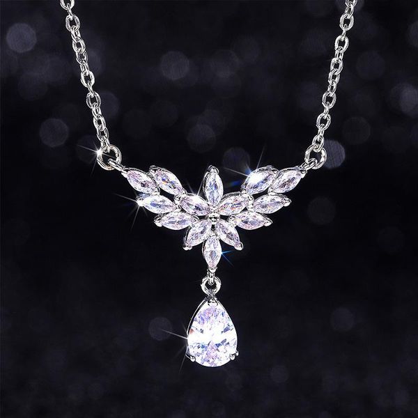 pendant necklaces trendy silver plated water drop zircon for women shine marquise cz stone inlay fashion jewelry party gift
pendant necklaces trendy silver plated water drop zircon for women shine marquise cz stone inlay fashion jewelry party gift