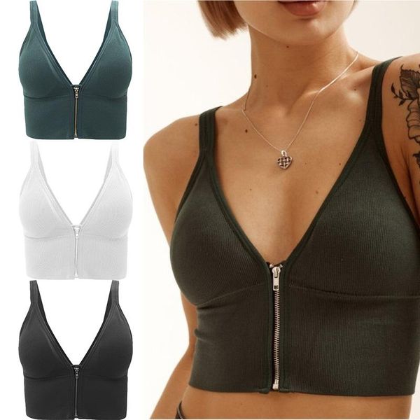women's tanks & camis deep v front closure zipper tank women streetwear all-match seamless lingerie underwear intimates camisoles, White
women's tanks & camis deep v front closure zipper tank women streetwear all-match seamless lingerie underwear intimates camisoles, White