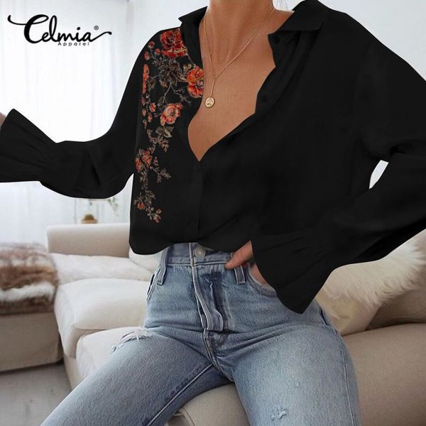 blouses celmia office ladies lapel shirt women 2021 spring casual flare sleeve vintage floral printed buttons blusas mujer s-5xl, White
blouses celmia office ladies lapel shirt women 2021 spring casual flare sleeve vintage floral printed buttons blusas mujer s-5xl, White