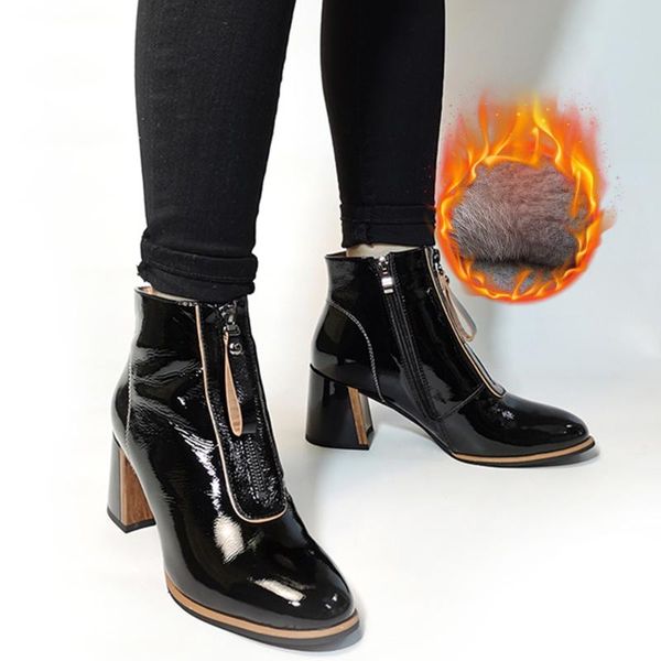 boots haraval ankle shoes wool winter warm genuine leather waterproof thick heel zipper fur female footwear 10, Black
boots haraval ankle shoes wool winter warm genuine leather waterproof thick heel zipper fur female footwear 10, Black