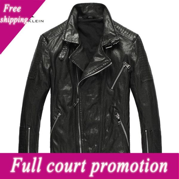 men's leather & faux men genuine jacket real sheepskin tanned jackets 2022 spring biker short slim fit brand dk074, Black 
men's leather & faux men genuine jacket real sheepskin tanned jackets 2022 spring biker short slim fit brand dk074, Black