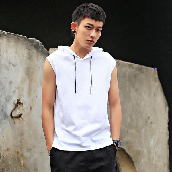 men's t-shirts 2021 summer sleeveless hooded t-shirt pure cotton fitness vest shoulder solid color clothesstreetwear, White;black
men's t-shirts 2021 summer sleeveless hooded t-shirt pure cotton fitness vest shoulder solid color clothesstreetwear, White;black