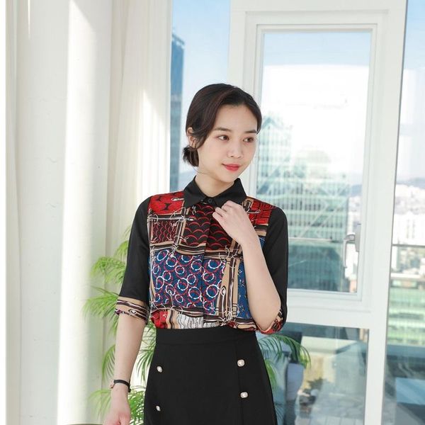women's blouses & shirts 2021 summer elegant black office ladies work wear blouse female clothes ol formal uniform designs business sh, White
women's blouses & shirts 2021 summer elegant black office ladies work wear blouse female clothes ol formal uniform designs business sh, White