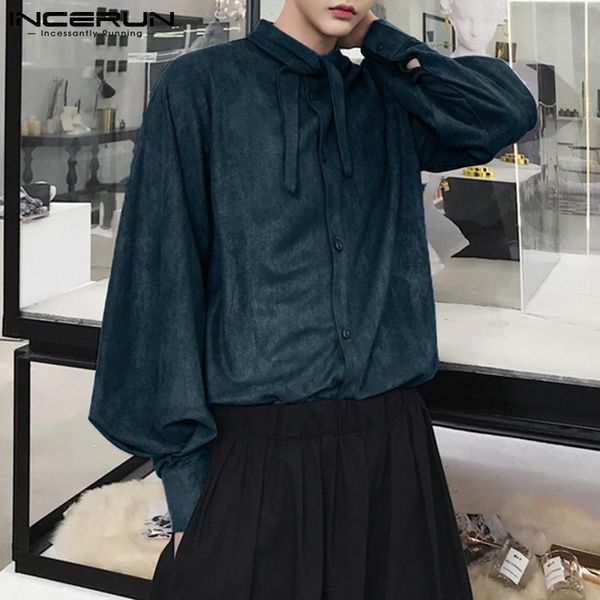 men's casual shirts incerun 2021 men catwalk blouse bow tie decoration fashion lantern long sleeve design niche shirt long-sleeve s-5xl, White;black
men's casual shirts incerun 2021 men catwalk blouse bow tie decoration fashion lantern long sleeve design niche shirt long-sleeve s-5xl, White;black
