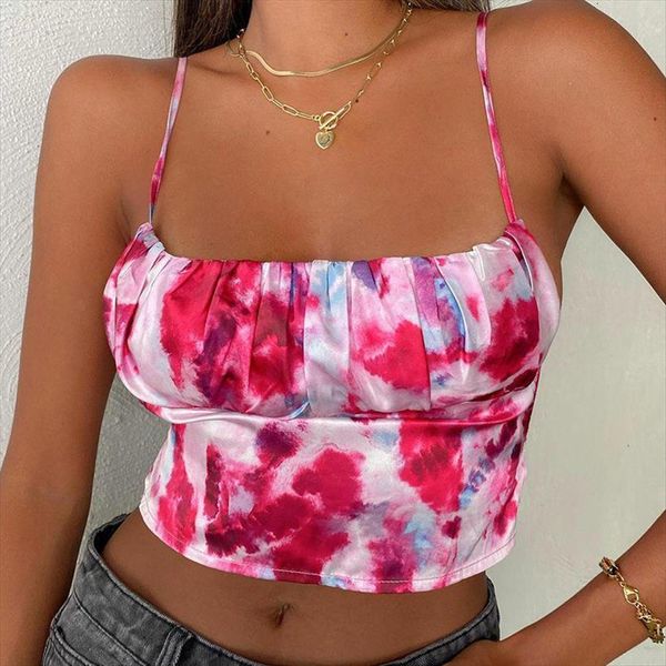 tie dye women tank front ruched sling backless up slim camisole base slimming, White
tie dye women tank front ruched sling backless up slim camisole base slimming, White