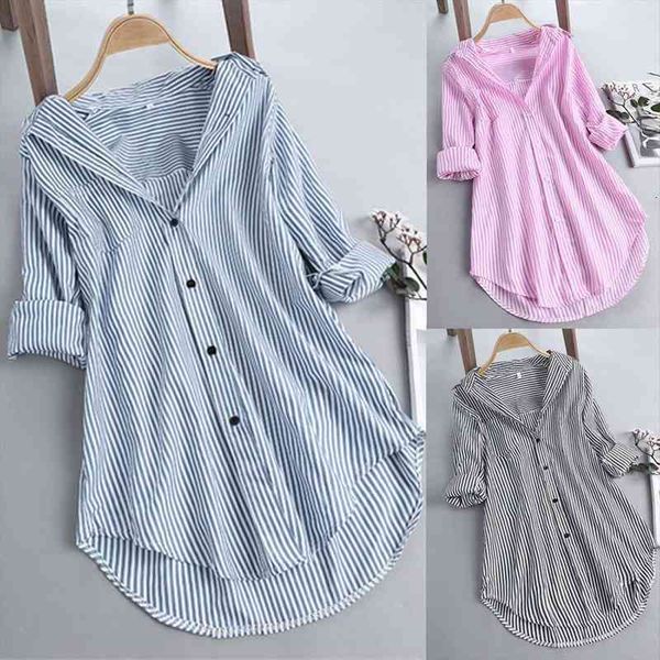s 5xl multicolor classic stripe womens shirt long sleeve turn down collar button loose shirts surchemise femme carreaux f4, White
s 5xl multicolor classic stripe womens shirt long sleeve turn down collar button loose shirts surchemise femme carreaux f4, White
