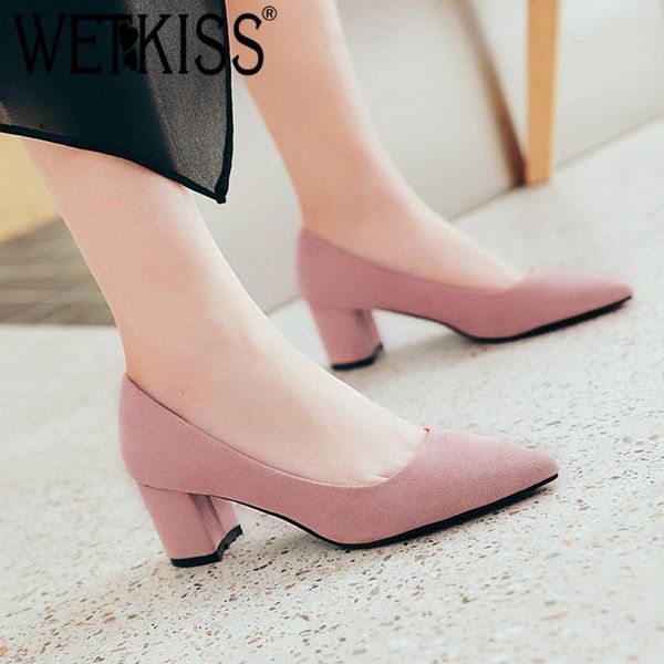 dress shoes wetkiss high heels women pumps pointed toe slip on footwear shallow female office flock woman 2021 spring, Black
dress shoes wetkiss high heels women pumps pointed toe slip on footwear shallow female office flock woman 2021 spring, Black