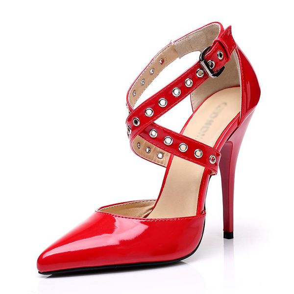 12cm high heels pumps goth shoes women pointed toe stiletto patent leather fenty beauty cross strap ladies party dress, Black
12cm high heels pumps goth shoes women pointed toe stiletto patent leather fenty beauty cross strap ladies party dress, Black
