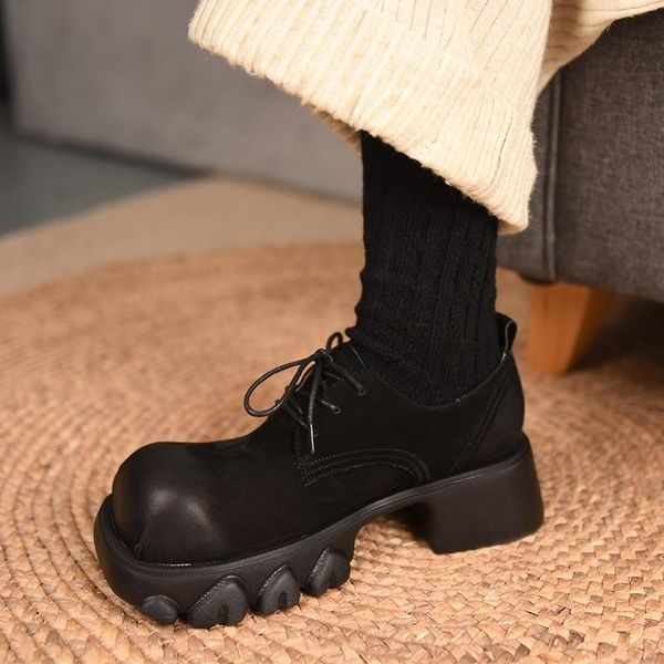 dress shoes artmu original genuine leather platform thick heel women square toe loafers lace up big head ladies, Black
dress shoes artmu original genuine leather platform thick heel women square toe loafers lace up big head ladies, Black