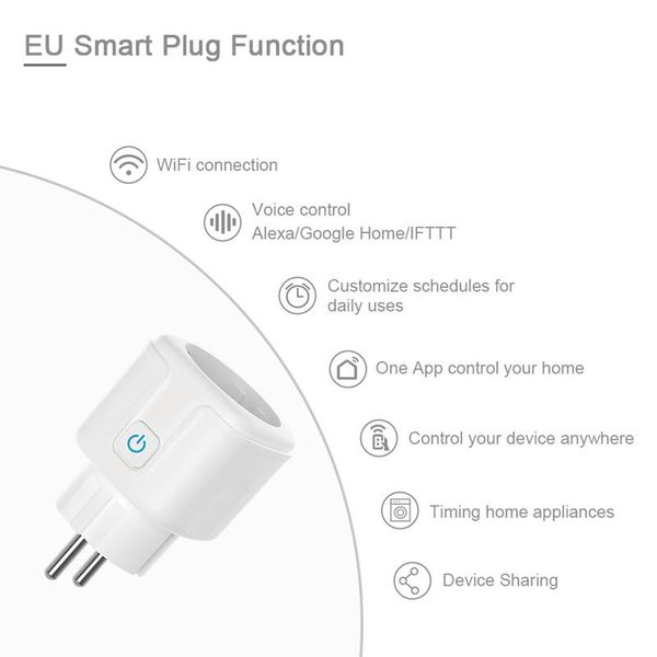 smart power plugs socket wifi wireless remote control adaptor on/off with app for alexa google assistant eu plug
smart power plugs socket wifi wireless remote control adaptor on/off with app for alexa google assistant eu plug