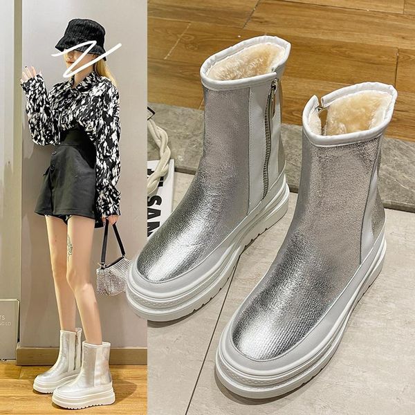 boots snow women's winter shoes thick sole plaforms ankle boot round toe plush warm cotton shoe side zip silver black
boots snow women's winter shoes thick sole plaforms ankle boot round toe plush warm cotton shoe side zip silver black