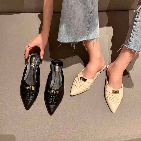 pointed toe women slippers flats heels slip on casual beach shoes comfortable black/beige sandals slides flats fashion slippers 210513
pointed toe women slippers flats heels slip on casual beach shoes comfortable black/beige sandals slides flats fashion slippers 210513