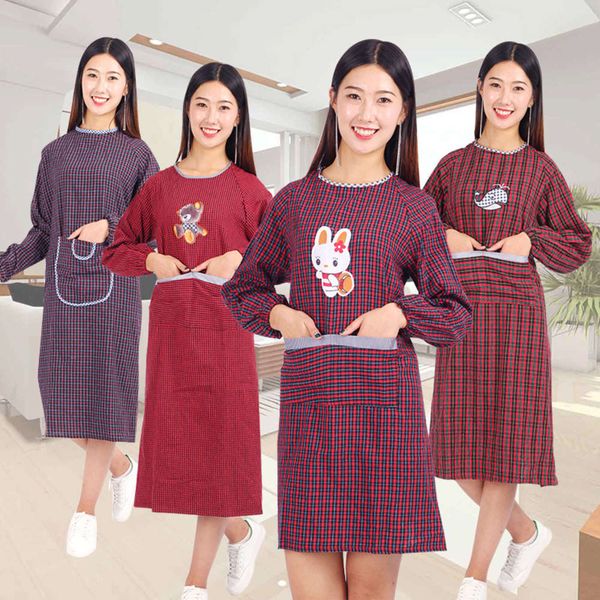 cotton plaid garment long sleeve apron for men and women at home restaurant kitchen fouling reverse dressing
cotton plaid garment long sleeve apron for men and women at home restaurant kitchen fouling reverse dressing