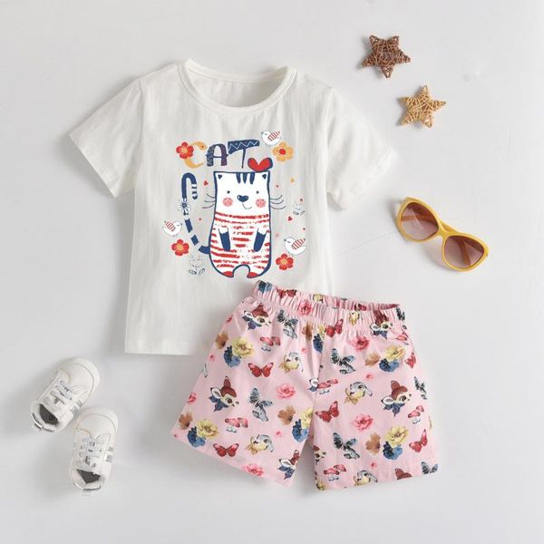 summer two pieces cotton girls clothing sets short sleeveless children toddler clothes suit casual floral outfits, White
summer two pieces cotton girls clothing sets short sleeveless children toddler clothes suit casual floral outfits, White
