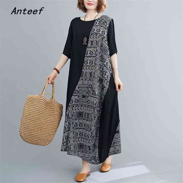 short sleeve plus size black cotton vintage dresses for women casual loose long summer beach dress elegant clothes sundress 210517, Black;gray
short sleeve plus size black cotton vintage dresses for women casual loose long summer beach dress elegant clothes sundress 210517, Black;gray