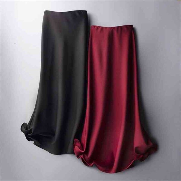 silk midi summer elegant women skirt satin solid a line with high waist office lady plus size womens, Black
silk midi summer elegant women skirt satin solid a line with high waist office lady plus size womens, Black