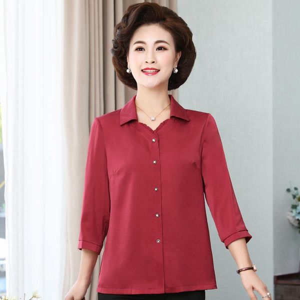 women's blouses & shirts 2021 summer three quarter sleeve womens blouse loose casual women turn-down collar woman, White
women's blouses & shirts 2021 summer three quarter sleeve womens blouse loose casual women turn-down collar woman, White