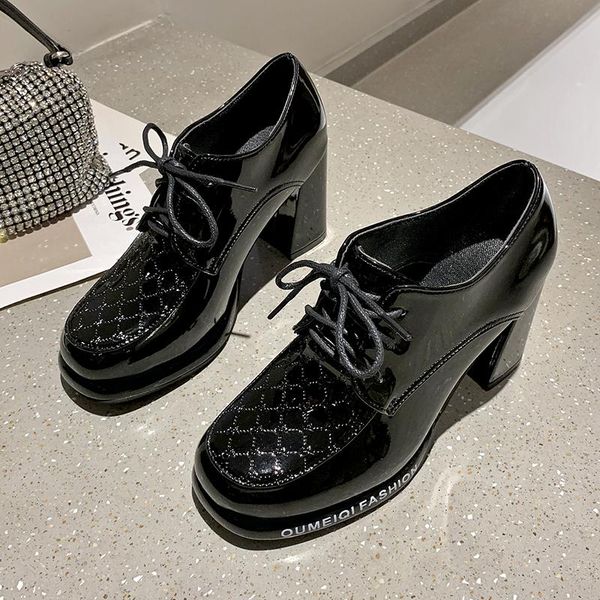 dress shoes british style horsebit small leather women 2021 square toe thick heel platform single female high heels loafers, Black
dress shoes british style horsebit small leather women 2021 square toe thick heel platform single female high heels loafers, Black